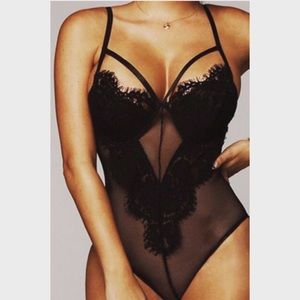 Lace Body Suit (Black)